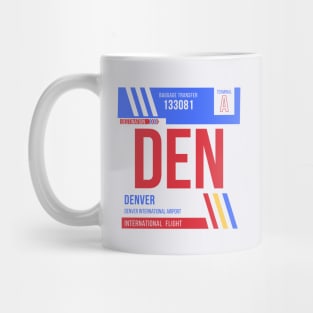 Denver (DEN) Airport Code Baggage Tag Mug